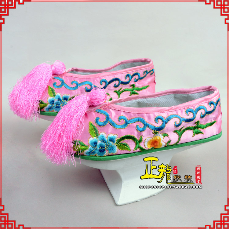 平凉京越剧戏鞋花盆底清朝皇后贵妃宫女花盆底 旗鞋