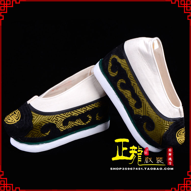 平凉戏鞋方口鞋老生鞋老旦鞋三义斋纸底内高福字履